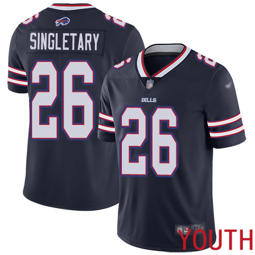 Youth Buffalo Bills 26 Devin Singletary Limited Navy Blue Inverted Legend NFL Jersey